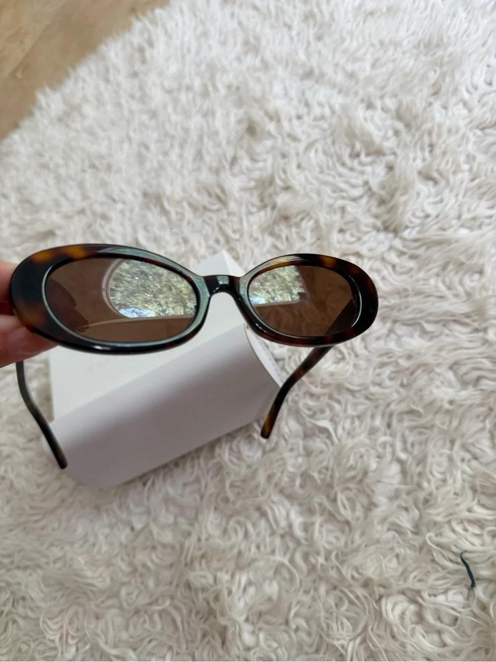 Elisa Johnson Tortoiseshell Oval Sunglasses in Brown - Picture 6 of 11